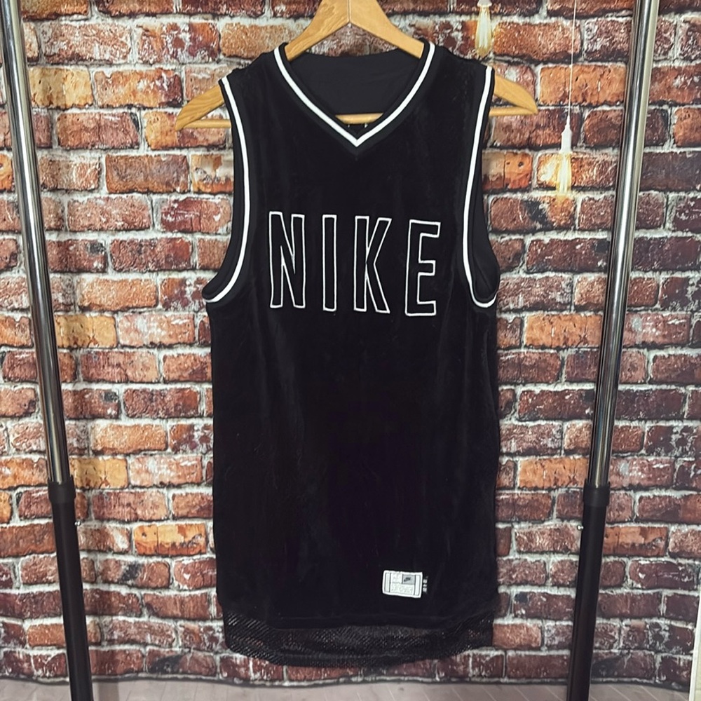 Nike x Serena basketball jersey velour velvet black white tennis xs slim fit
